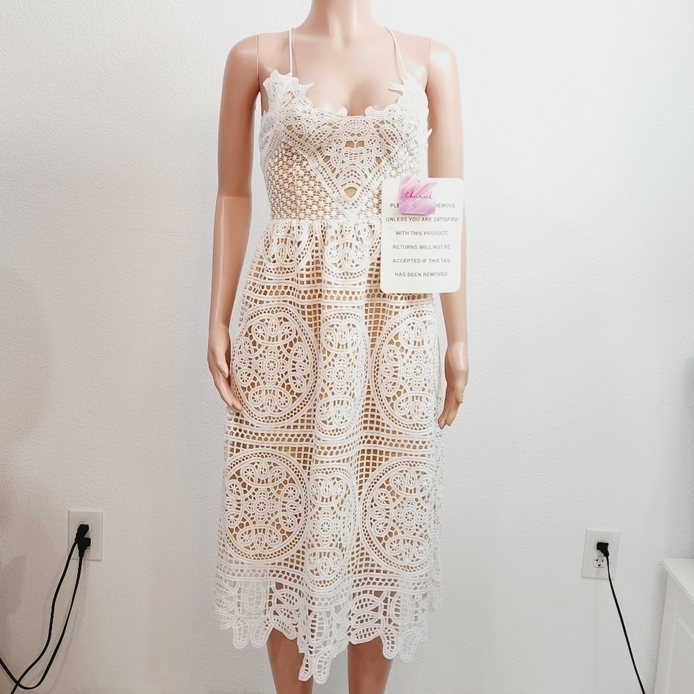 MOONLIT Night Cross Back Crochet Cami Summer Dress